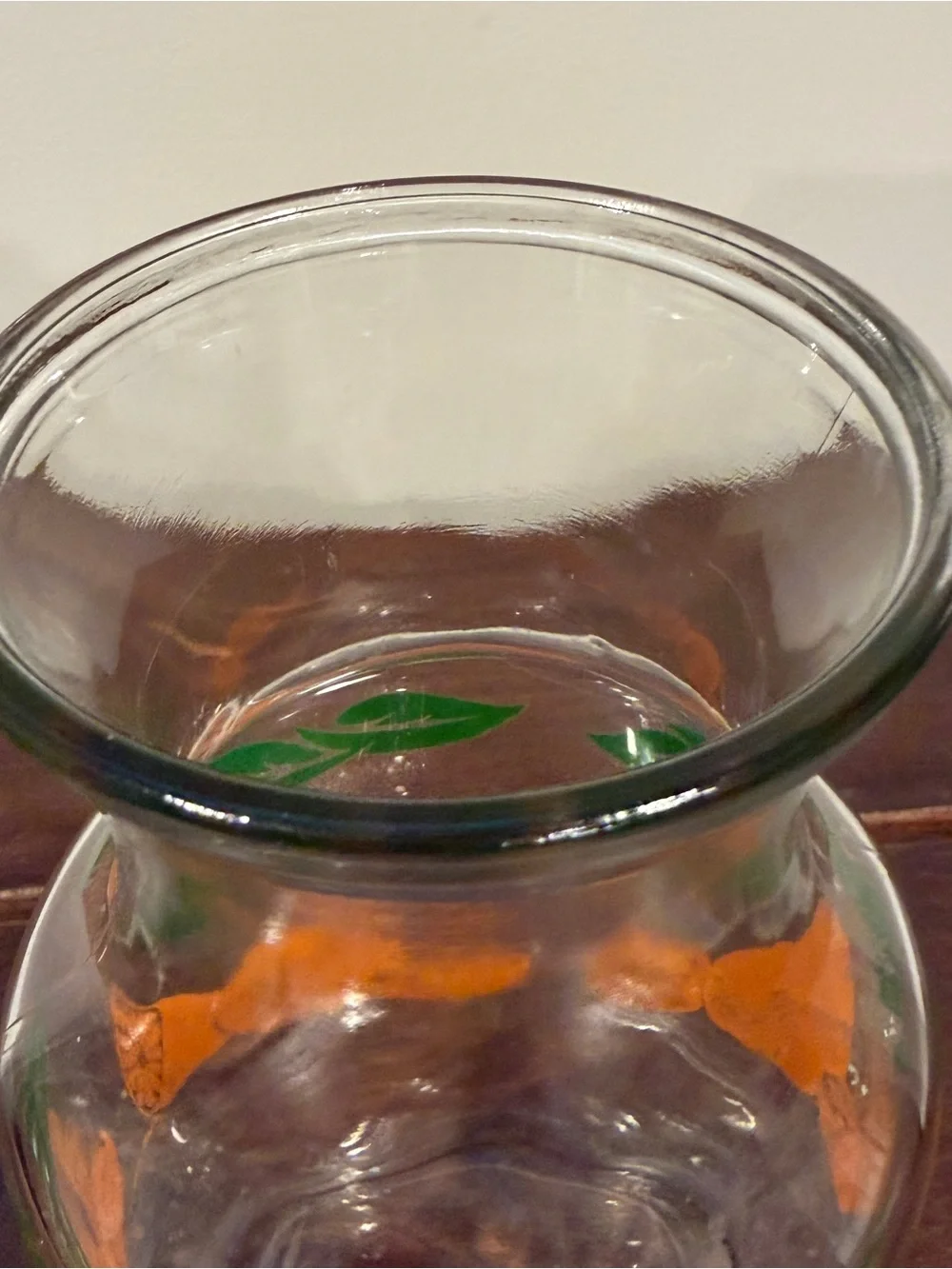 Vintage Anchor Hocking Orange Juice Carafe Pitcher Glass 1987 Citrus Retro